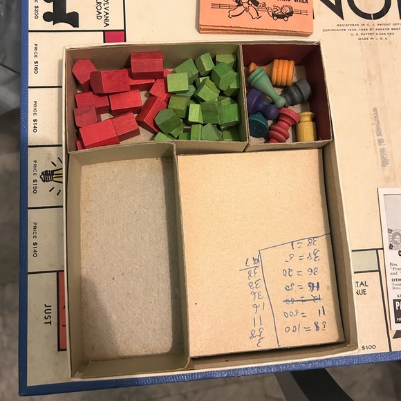 Vintage 1946 Monopoly Game Complete Wooden Pieces Board - Picture 5 of 10